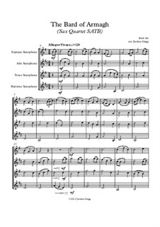 The Bard of Armagh: For sax quartet SATB by folklore