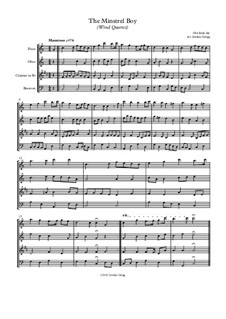 The Minstrel Boy (The Moreen): For wind quartet by folklore