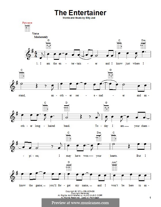 The Entertainer: For ukulele by Billy Joel