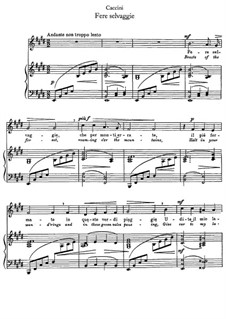 Fere selvaggie: For mezzo-soprano and piano by Giulio Caccini