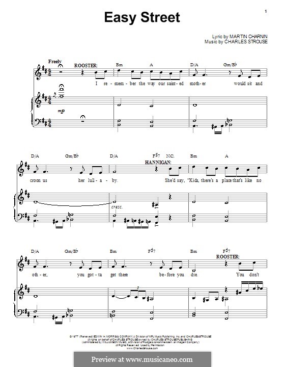 Easy Street (from Annie) by C. Strouse - sheet music on MusicaNeo