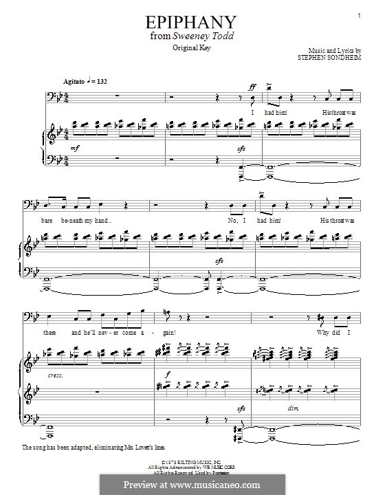 Epiphany: For voice and piano by Stephen Sondheim