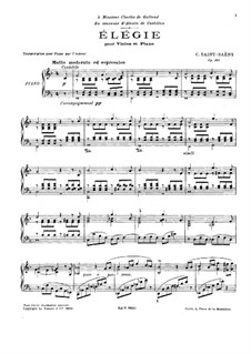 Elegy in F Major, Op.160: For piano by Camille Saint-Saëns