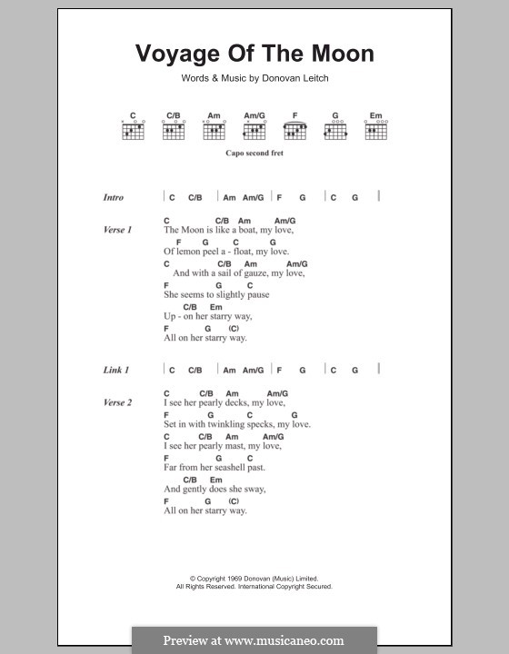 Voyage of the Moon: Lyrics and chords by Donovan Leitch