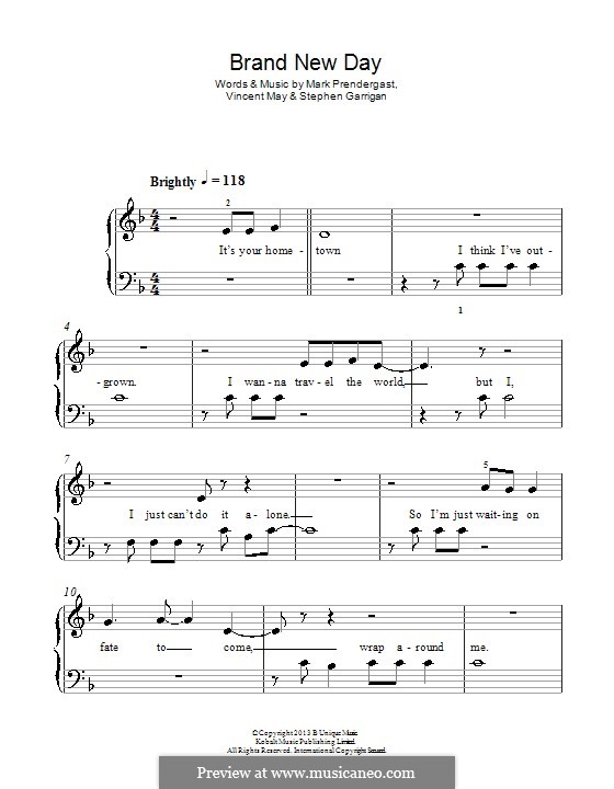 Brand New Day (Kodaline) by M. Prendergast, S. Garrigan, V. May on MusicaNeo