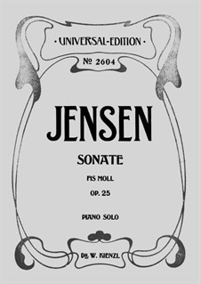 Piano Sonata, Op.25: For a single performer by Adolf Jensen