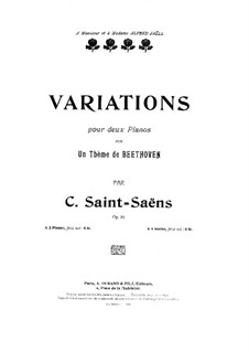 Variations on Theme by Beethoven, Op.35: First part, Second part by Camille Saint-Saëns