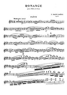 Romance for Flute (or Violin) and Orchestra, Op.37: Version for flute (or violin) and piano by Camille Saint-Saëns