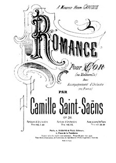 Romance for Horn (or Cello) and Orchestra, Op.36: Full score by Camille Saint-Saëns