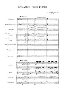 Romance for Flute (or Violin) and Orchestra, Op.37: Full score by Camille Saint-Saëns