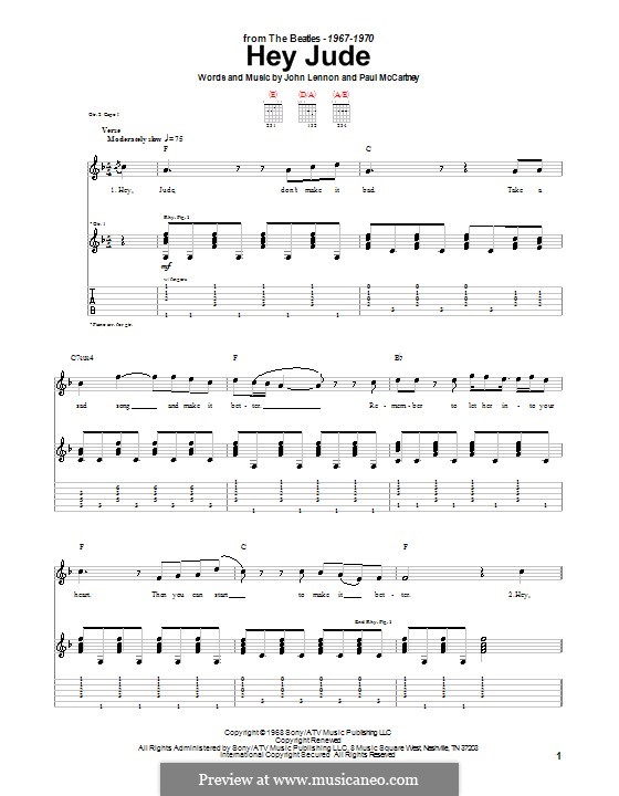 Instrumental version: For guitar with tab by John Lennon, Paul McCartney