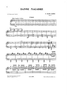 Danse macabre (The Dance of Death), Op.40: For two pianos four hands – piano II part by Camille Saint-Saëns