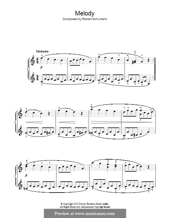 No.1 Melodie (Melody): For piano by Robert Schumann