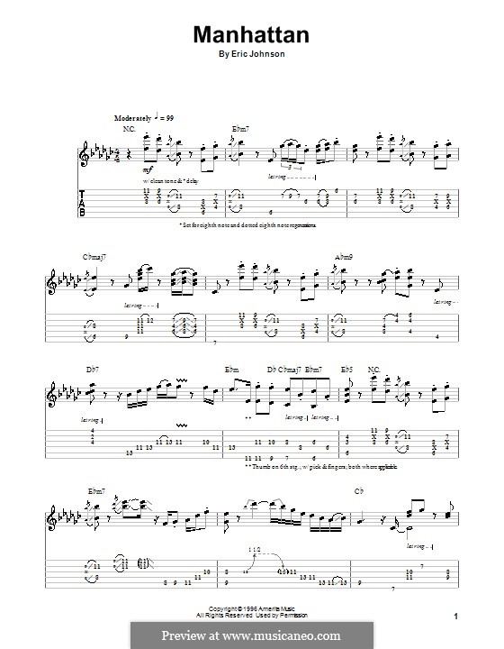 Manhattan by E. Johnson sheet music on MusicaNeo