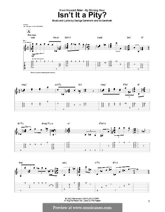 Isn T It A Pity By G Gershwin Sheet Music On Musicaneo