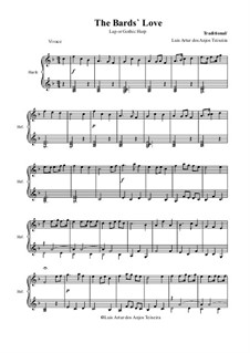 The Bard's Love: Lap or Gothic Harp by Unknown (works before 1850)