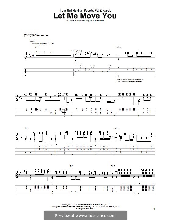 Let Me Move You: For guitar with tab by Jimi Hendrix