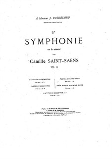 Symphony No.2 in A Minor, Op.55: For two pianos four hands by Camille Saint-Saëns