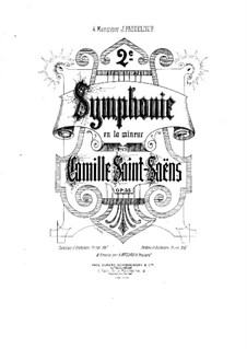 Symphony No.2 in A Minor, Op.55: For piano four hands by Camille Saint-Saëns