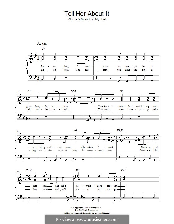 Tell Her About It: For voice and piano by Billy Joel