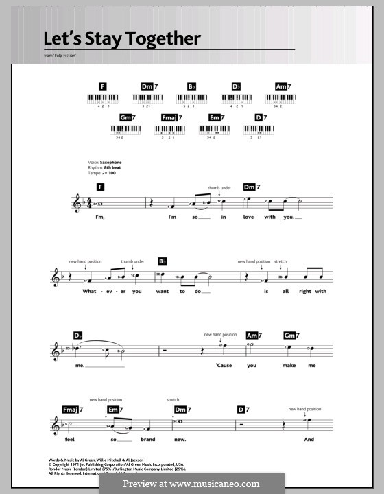 Let's Stay Together: For keyboard by Willie Mitchell, Al Jackson Jr.