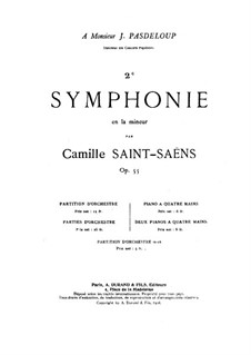 Symphony No.2 in A Minor, Op.55: Full score by Camille Saint-Saëns