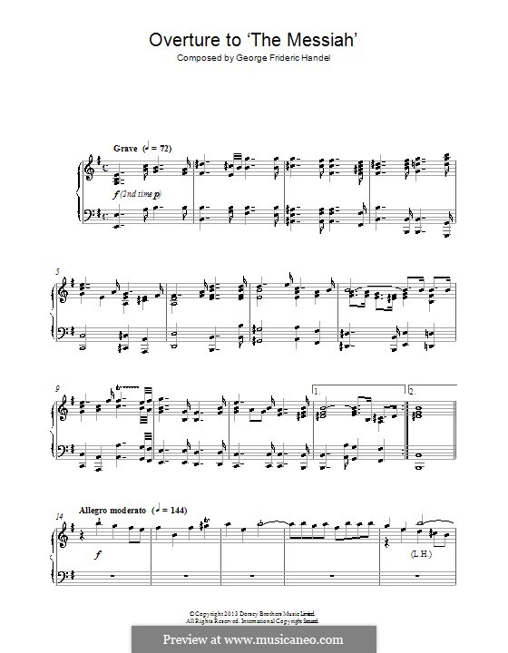 No.1 Overture: For piano by Georg Friedrich Händel