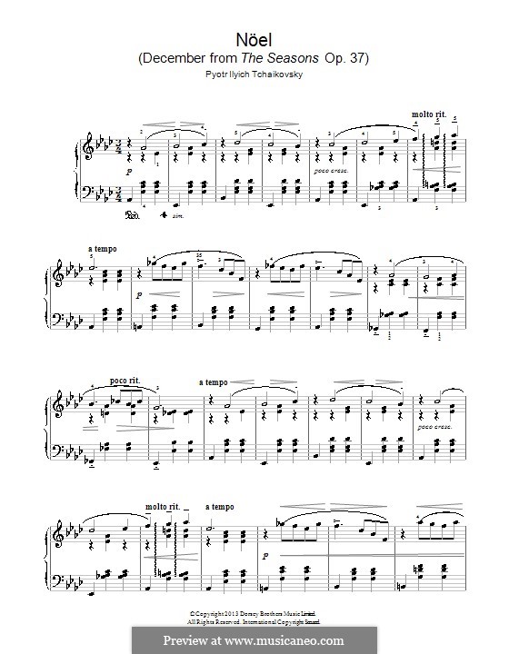 No.12 December (Christmas): For piano by Pyotr Tchaikovsky