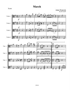 March for four violas: Score by Justus Weinreich