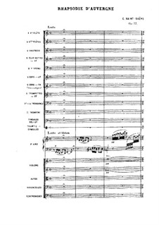 Rhapsodie d'Auvergne, Op.73: Full score by Camille Saint-Saëns