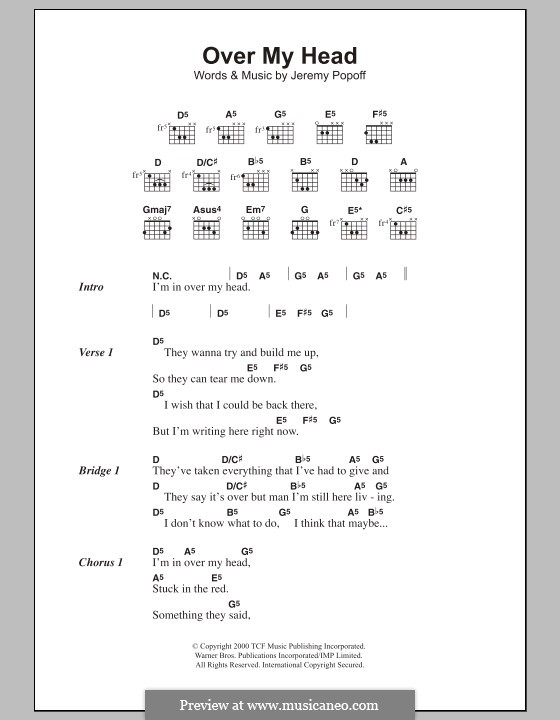 Over My Head (Lit): Lyrics and chords by Jeremy Popoff