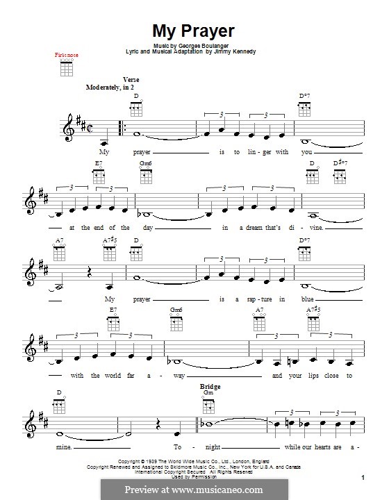 My Prayer (The Platters): For ukulele by Georges Boulanger