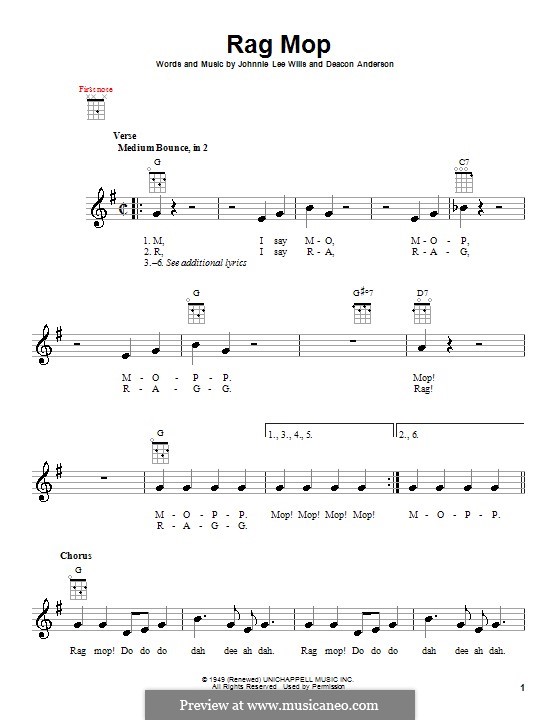 Rag Mop by D. Anderson, J.L. Wills sheet music on MusicaNeo