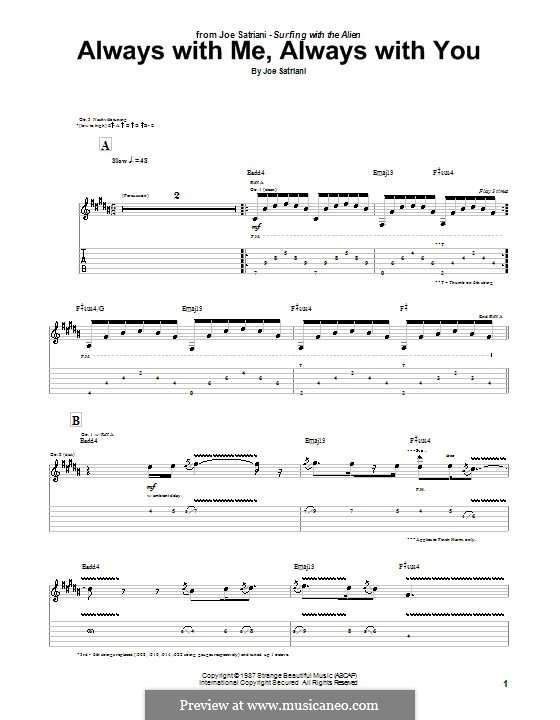 Always with Me, Always with You: For guitar with tab by Joe Satriani