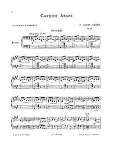 Caprice arabe, Op.96: First part, Second part by Camille Saint-Saëns