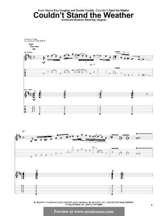 Couldn't Stand the Weather: For guitar with tab by Stevie Ray Vaughan