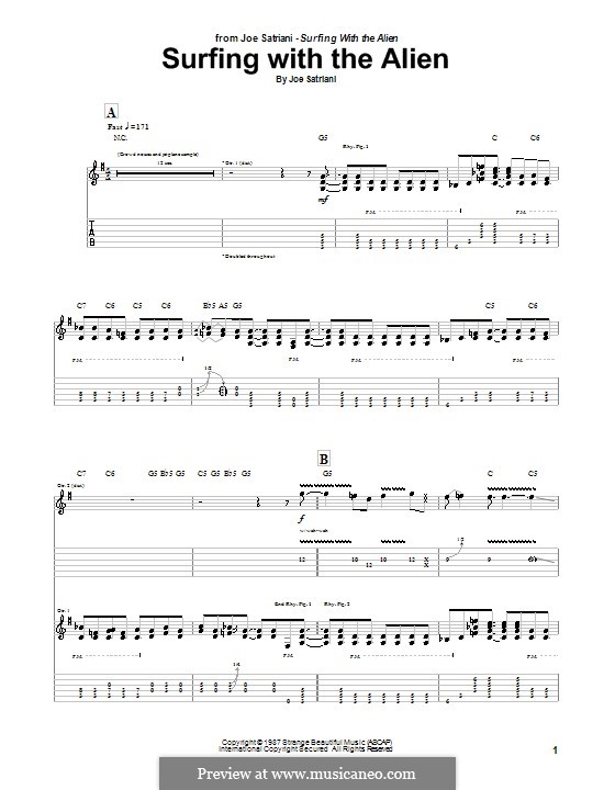 Surfing with the Alien: For guitar with tab by Joe Satriani