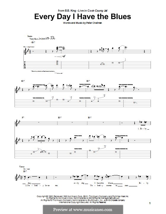 Everyday I Have the Blues: For guitar with tab by Peter Chatman