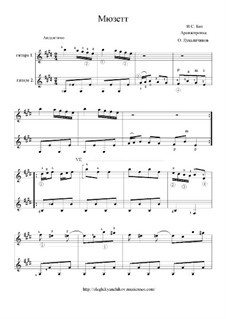 No.22 Musette in D Major, BWV Anh.126: For guitar by Johann Sebastian Bach