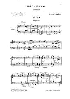 Déjanire: Piano score by Camille Saint-Saëns