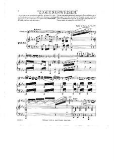 Zigeunerweisen (Gypsy Airs), Op.20: Score, solo part by Pablo de Sarasate