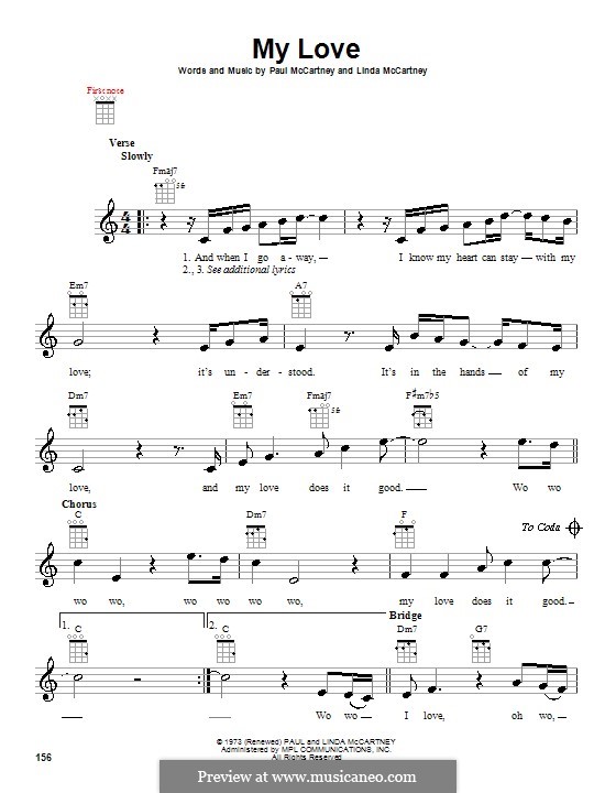 My Love (Wings): For ukulele by Linda McCartney, Paul McCartney