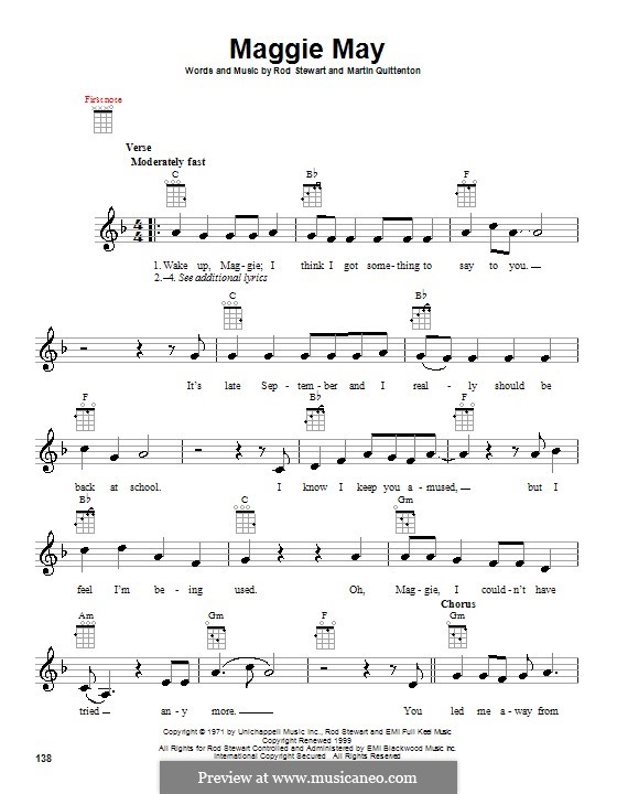 Maggie May: For ukulele by Martin Quittenton, Rod Stewart