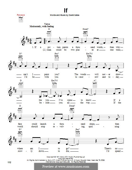 If (Bread): For ukulele by David Gates