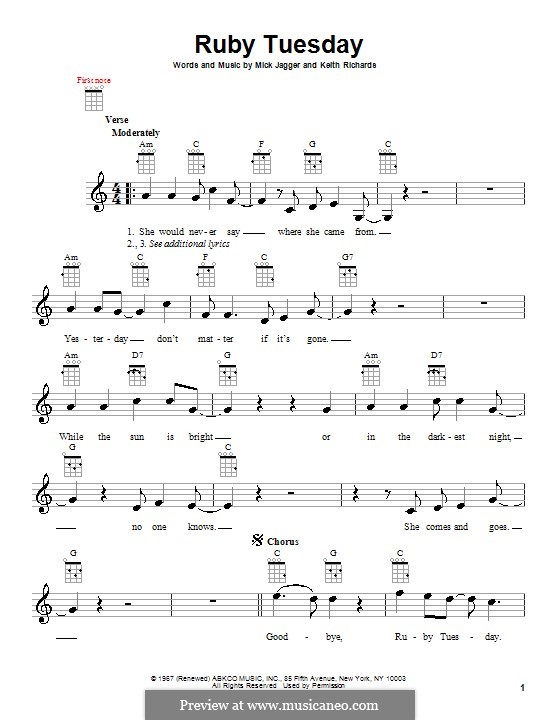 Rolling Stones - Ruby Tuesday Rolling stones lyrics, Goodbye