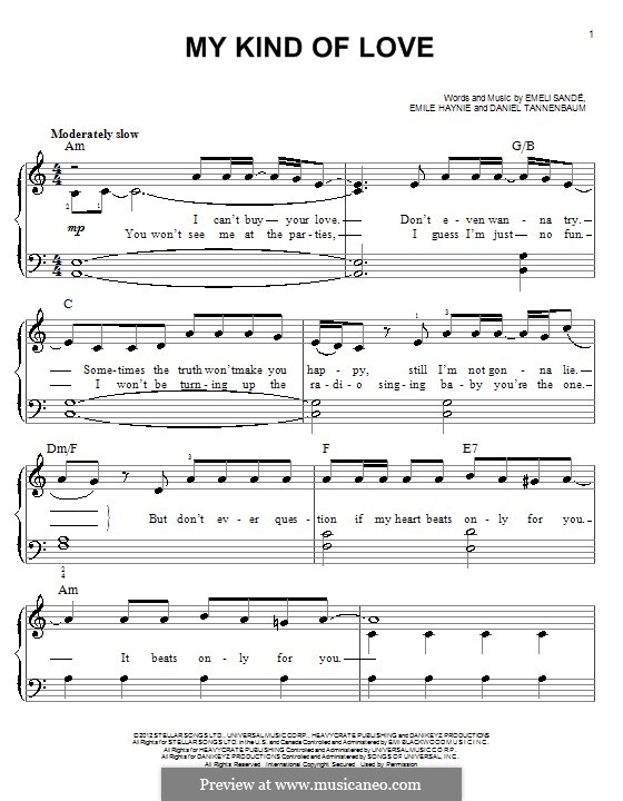 My Kind of Love: For piano by Emeli Sandé, Emile Haynie