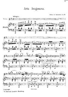 Jota aragonesa, Op.27: Score by Pablo de Sarasate