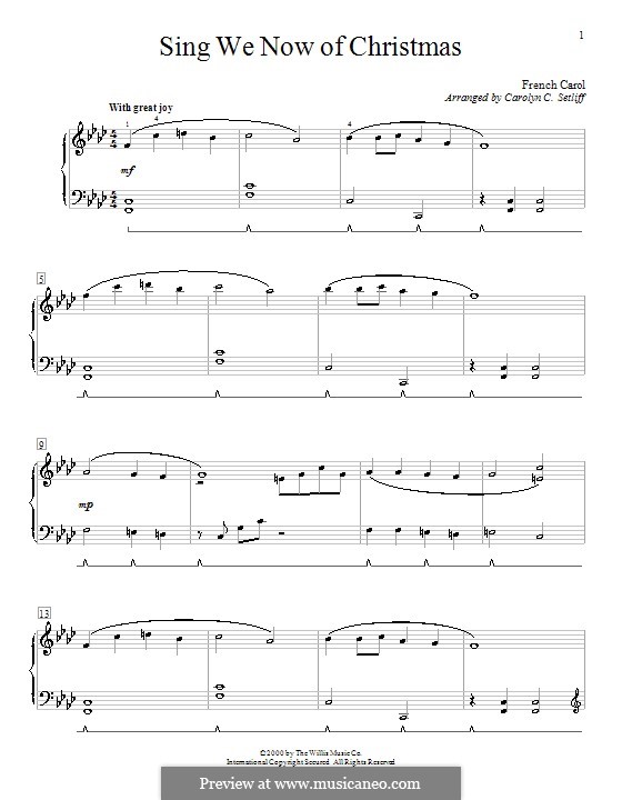 Sing we now of christmas instrumental