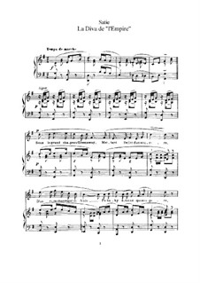 La diva de l'Empire: For voice and piano by Erik Satie