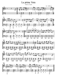 Violin Concerto No.1 in E Major 'La primavera' (Printable Scores), RV 269: Movement I (Theme), for piano by Antonio Vivaldi